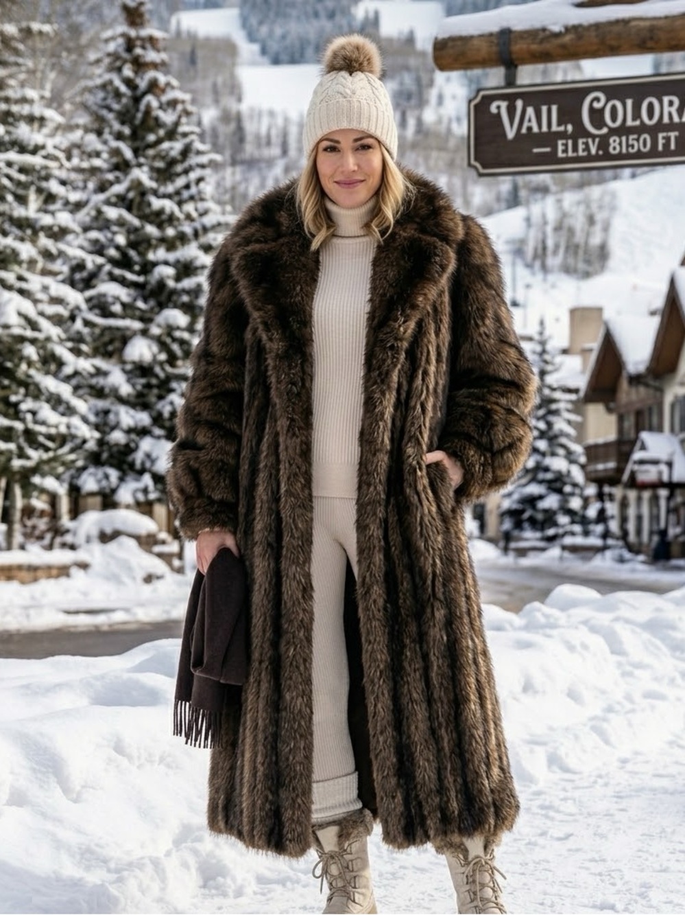 ✨Gorgeous W.H. Harris Japanese Tanuki full length fur coat Sz L/XL✨
